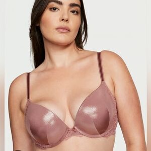 Victoria's Secret Dream Angels Shine Foil Push Up Bra 32B - Vintage Rose